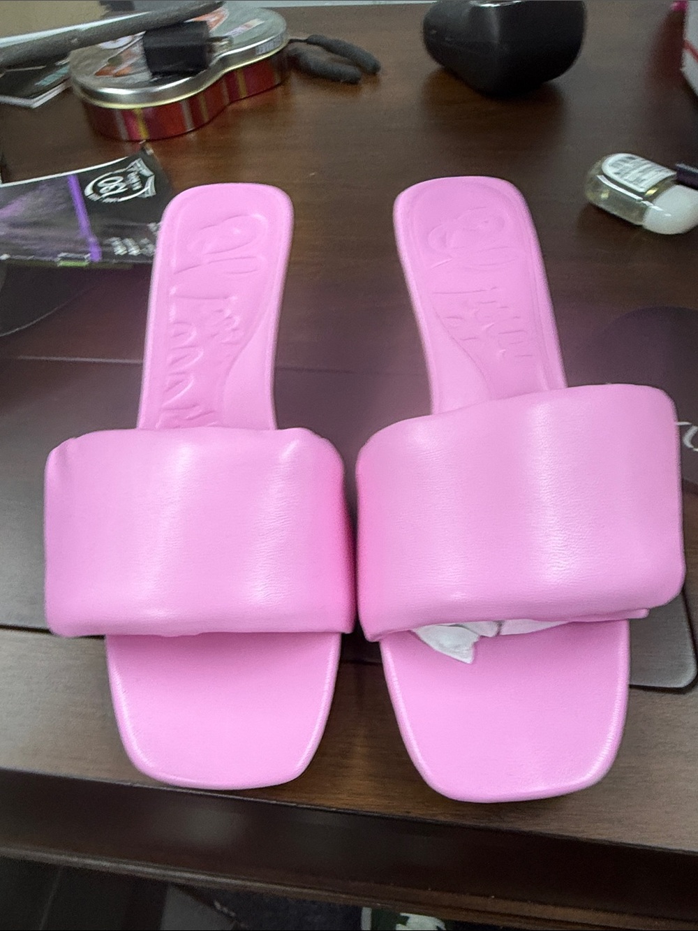 Women’s Slide Sandals in Pink - Cushioned Padded Strap